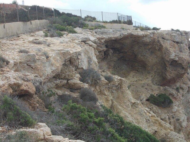 Large rock shelter in a coastal outcrop on the western coast of Ibiza, near Sa Figuera Bor