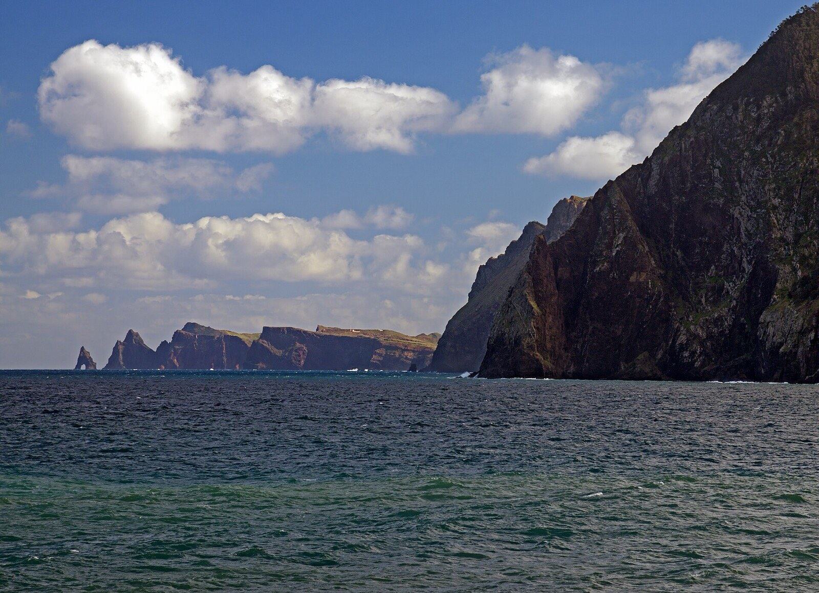 Cliffs of São Lourenço. View from Porto da Cruz. Madeira, Portugal