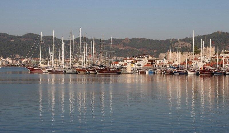Marmaris, Turkey. View of the marina from the cruise port.