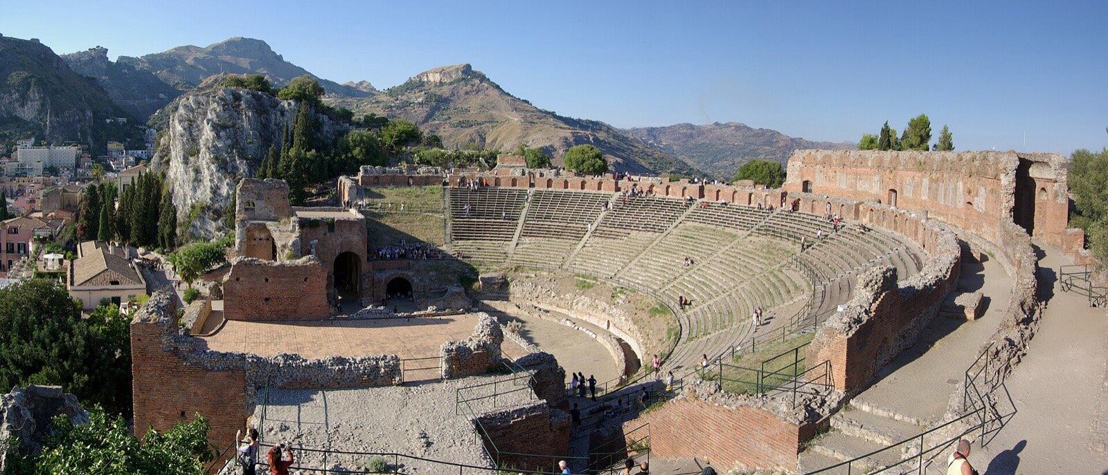 Italy, Sicily, Taormina, ancient theatre