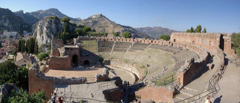 Italy, Sicily, Taormina, ancient theatre